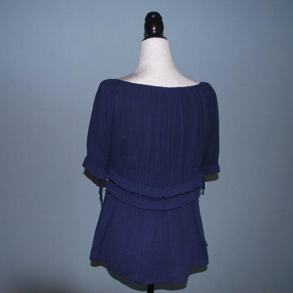 Navy Blue/Purple Versatile Blouse - Picture 4 of 4